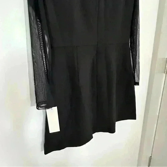 NWT French Connection Sheer Long Sleeve A Line Dress | Black | SZ‎ 10 - Picture 11 of 11